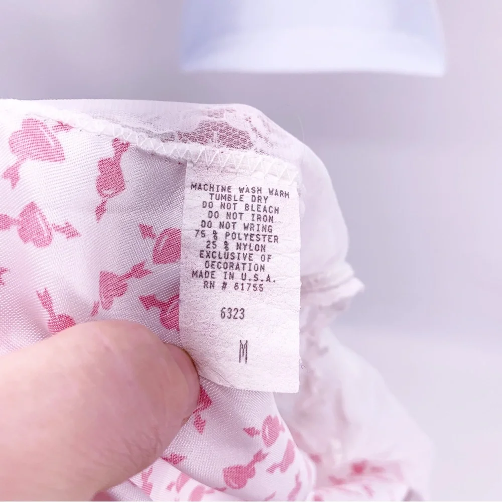 VINTAGE Heart and Bow Teddy Bodysuit Lingerie Size S/M - Picture 8 of 9